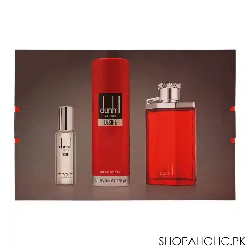 dunhill desire red se,t eau de toilette 100ml + eau de toilette 30ml + body spray image3