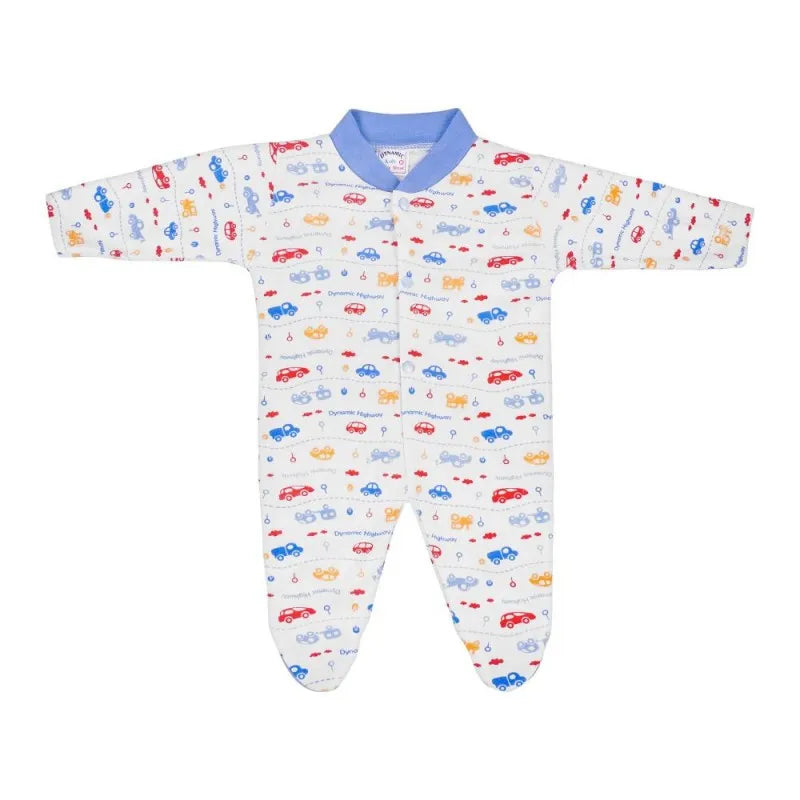 dynamic kids romper with socks printed, blue main image