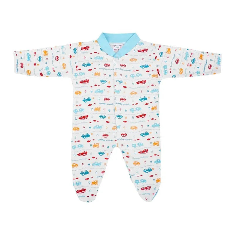 dynamic kids romper with socks printed, ferozi main image