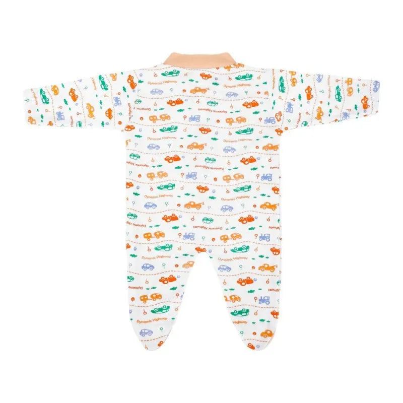 dynamic kids romper with socks printed, peach image2