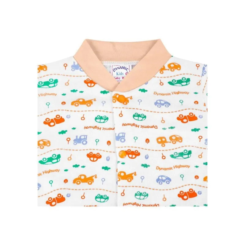 dynamic kids romper with socks printed, peach image3