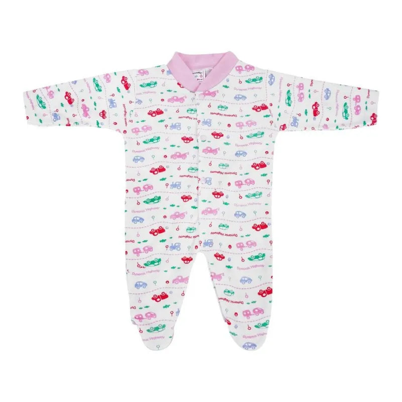 dynamic kids romper with socks printed, pink main image