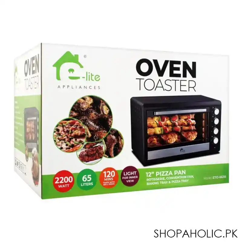 e lite oven toaster, 65 liters, 2200w, eto 653r image2