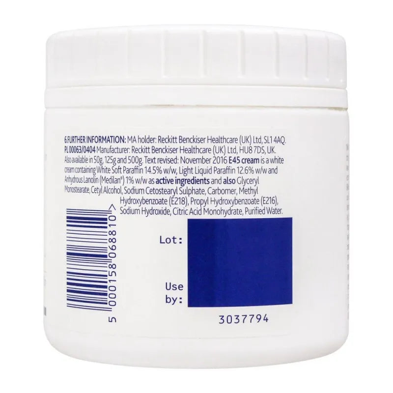 e45 dermatological treatment cream for dry skin, 350g image2