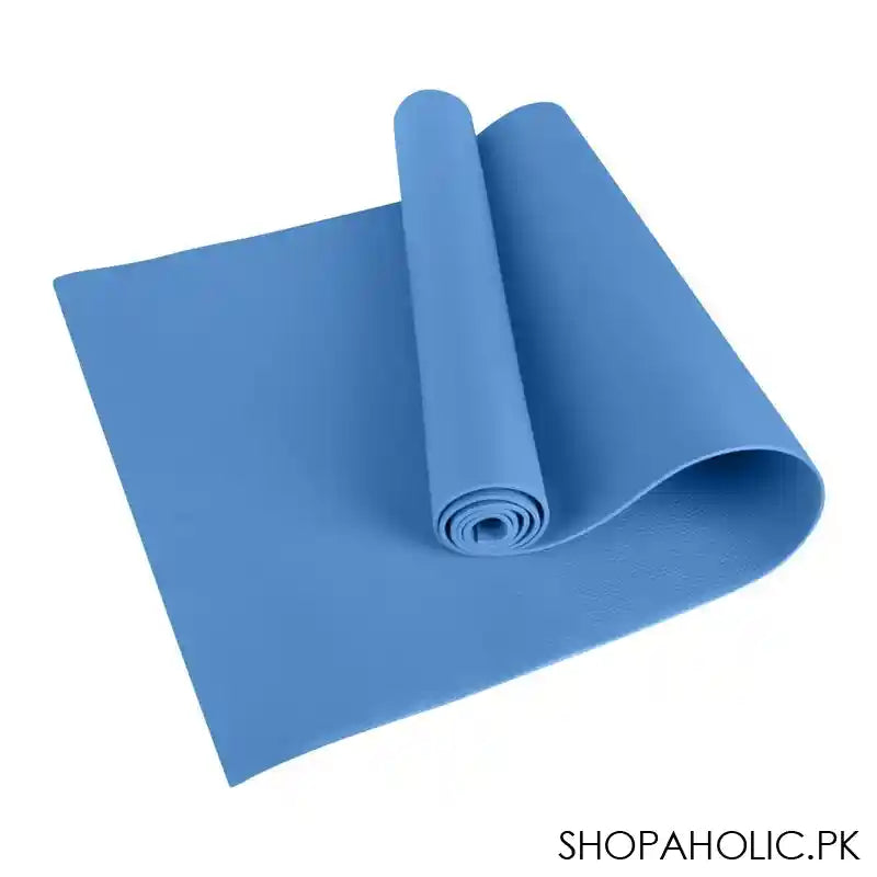 Eco Friendly Foldable Yoga Mat, EVA 4mm, For Floor, Pilates, Home Gym, Blue - Main Image