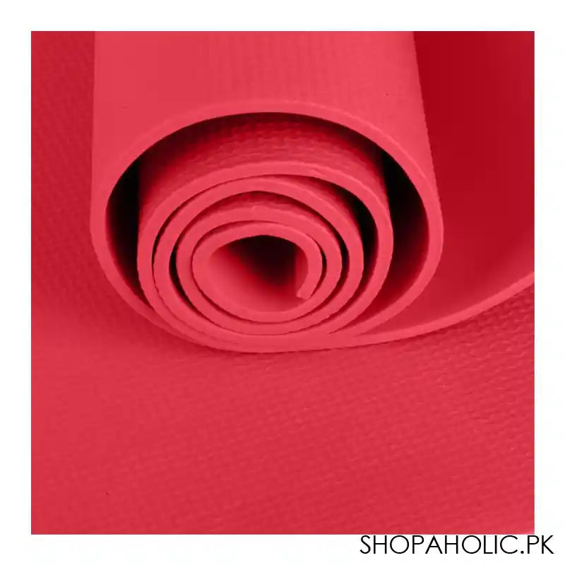 Eco Friendly Foldable Yoga Mat, EVA 4mm, For Floor, Pilates, Home Gym, Red - Image 3