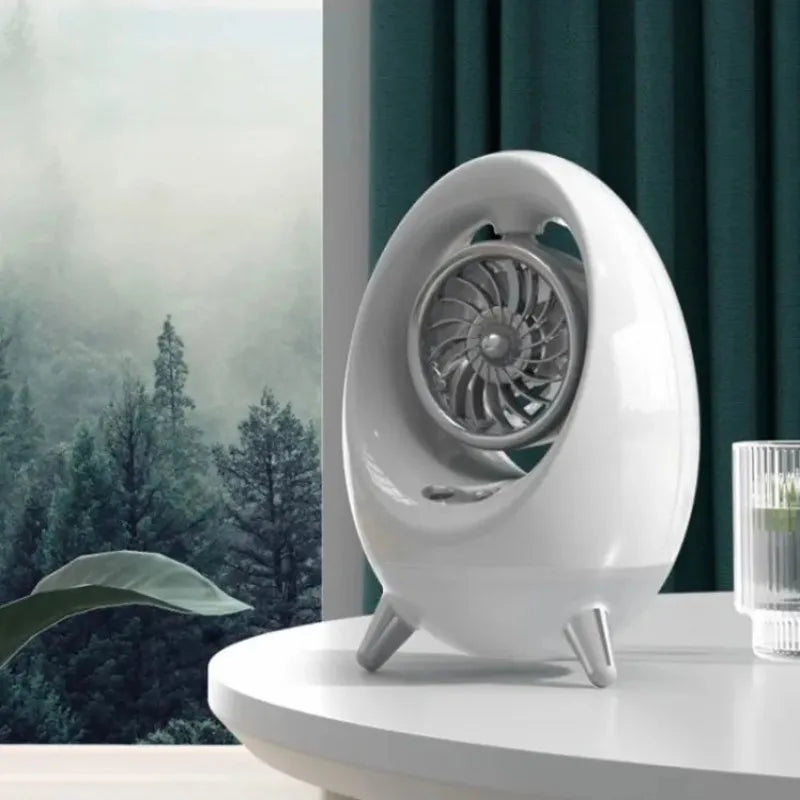 egg shaped led mini mist fan image2