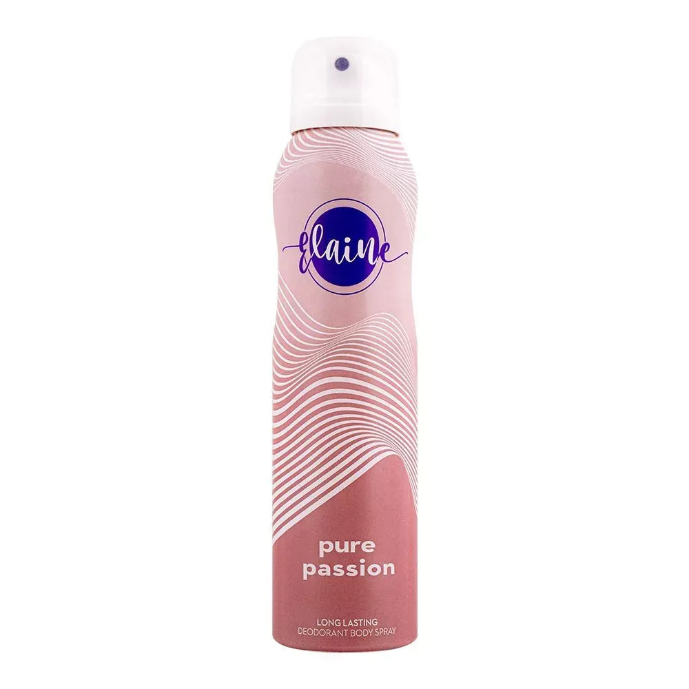 elaine pure passion long lasting deodorant body spray, 150ml main image