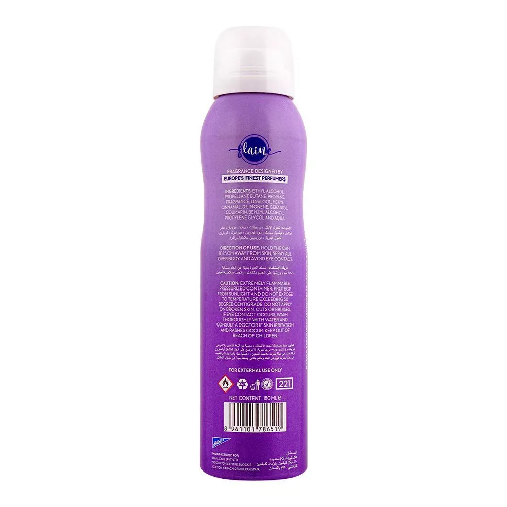 elaine velvet spell long lasting deodorant body spray, 150ml image2