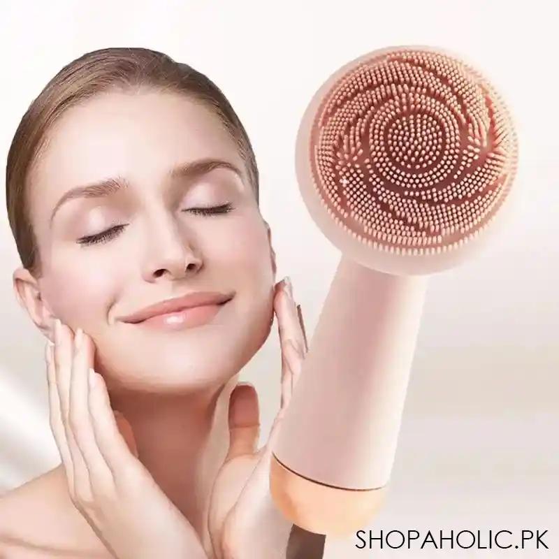 electric silicone facial brush massager main image