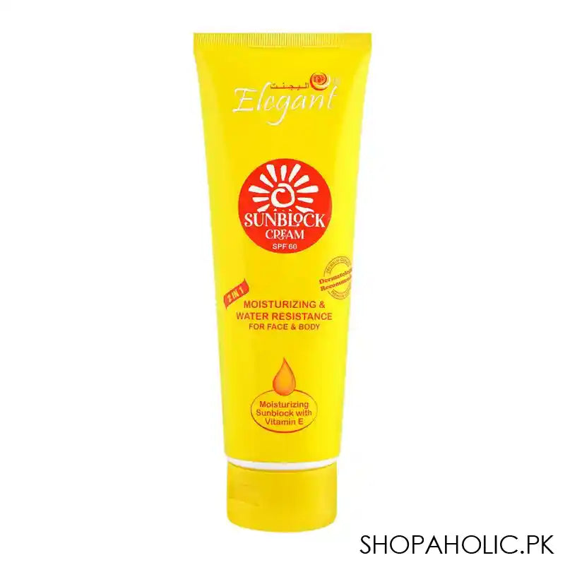 Elegant 2-In-1 Moisturizing & Water Resistance Sunblock, For Face & Body, SPF 60, 170g - Main Image