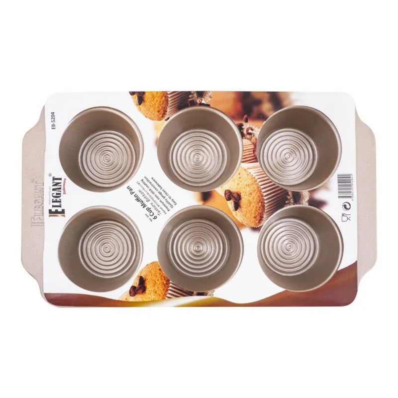 elegant bakeware 6 cup muffin pan, eb5204 image2