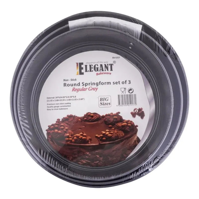 elegant bakeware springform cake pan set, 3 pack, eb5217 image2