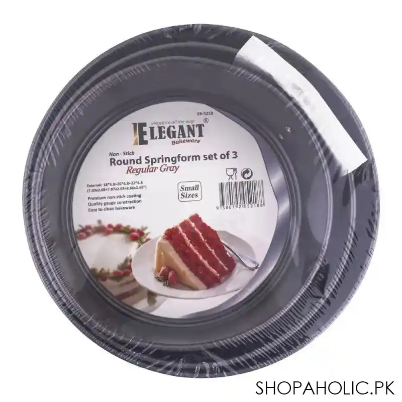 elegant bakeware springform cake pan set, 3 pack, eb5218 image2