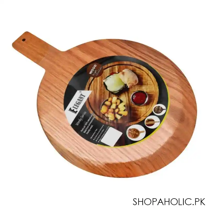 elegant curved wood pizza board, 9.5 inches, eh0090 main image