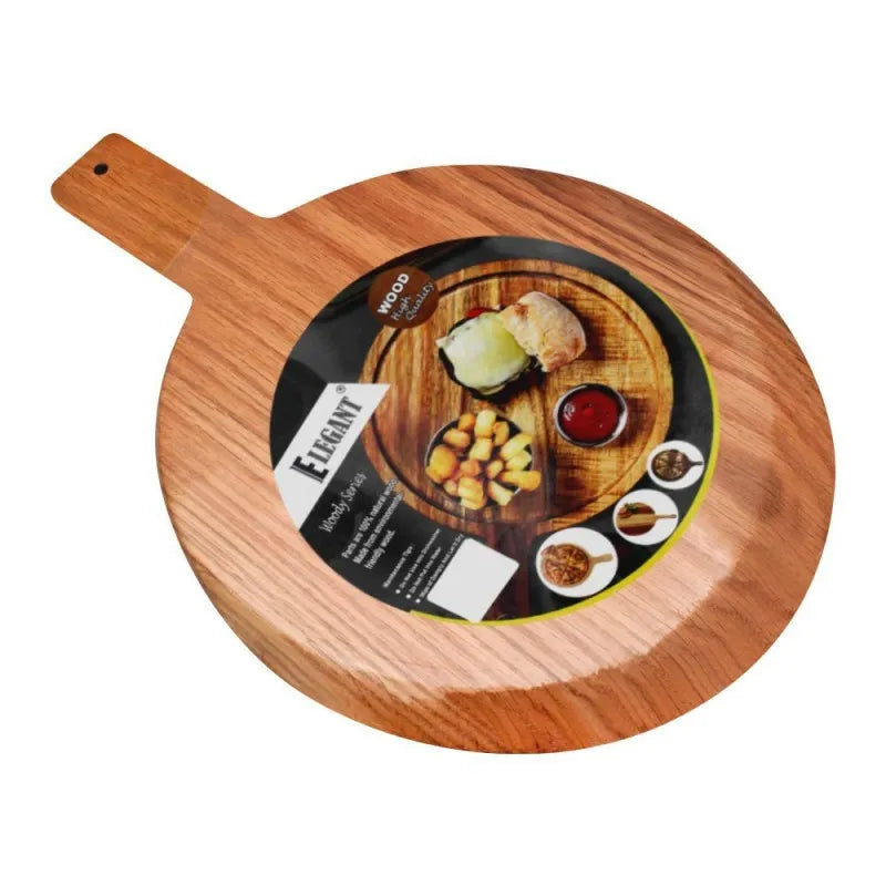 elegant curved wood pizza board, 9.5 inches, eh0090 main image