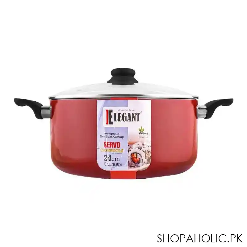 elegant non stick servo casserole, 24cm, ek678324 main image