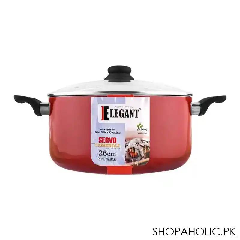 elegant non stick servo casserole, 26cm, ek678326 main image