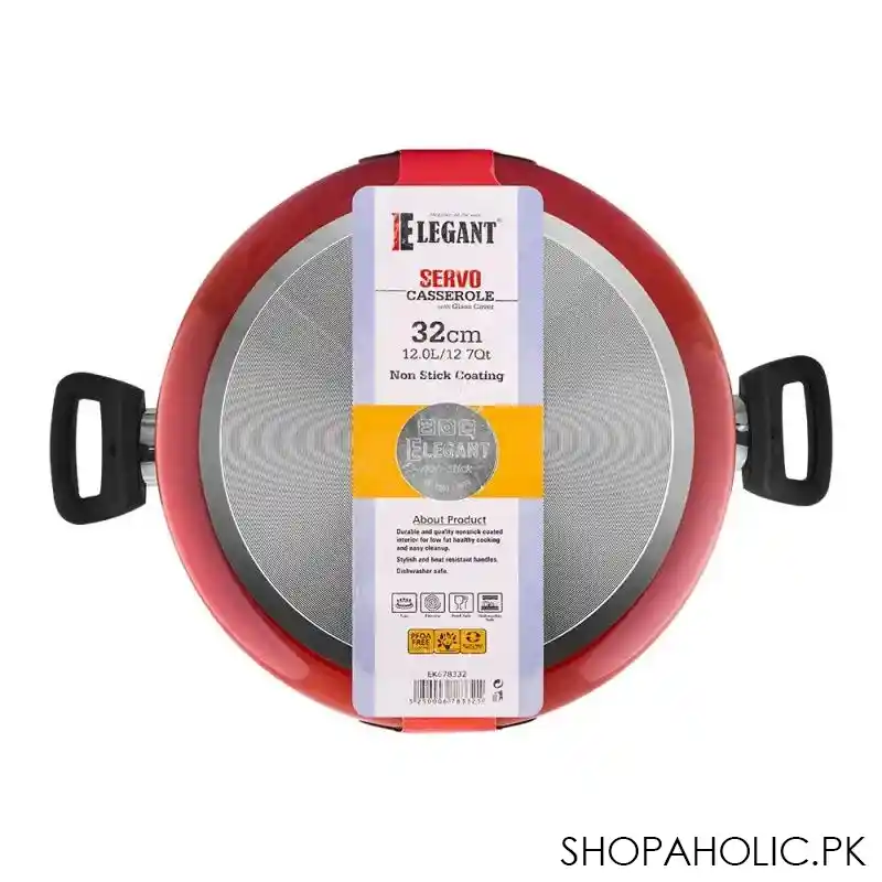 elegant non stick servo casserole, 32cm, ek678332 image2