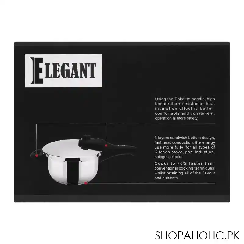 elegant pressure cooker, 6 liters, stainless steel, el 0133 image5