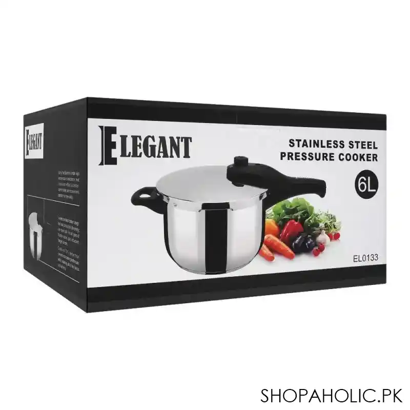 elegant pressure cooker, 6 liters, stainless steel, el 0133 main image