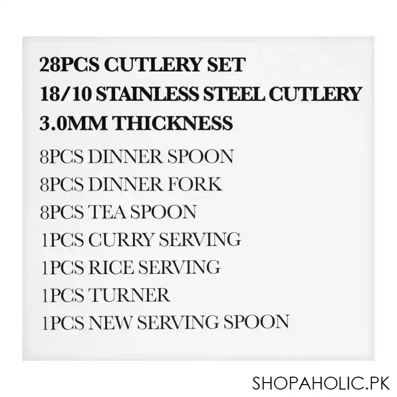 elegant r training stainless steel cutlery set, 28 pieces, ee28ss 18 image5