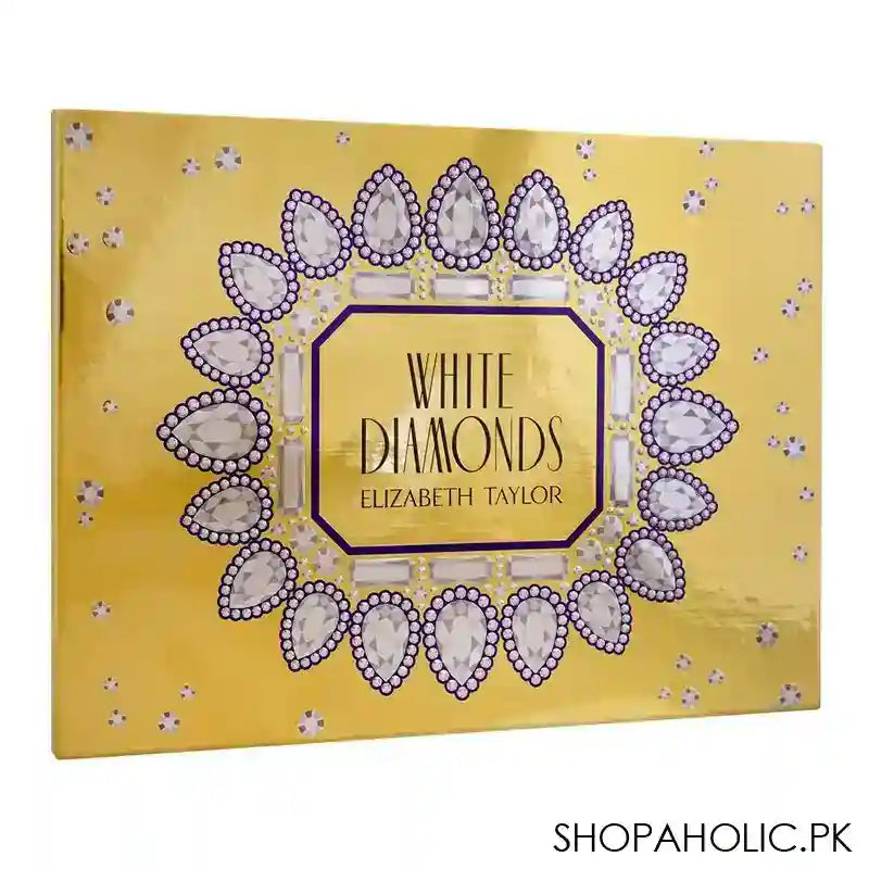 Elizabeth Taylor White Diamond Gift Set, For Women, Spray + Body Lotion + Gel Body Wash, 3X100ml - Image 3