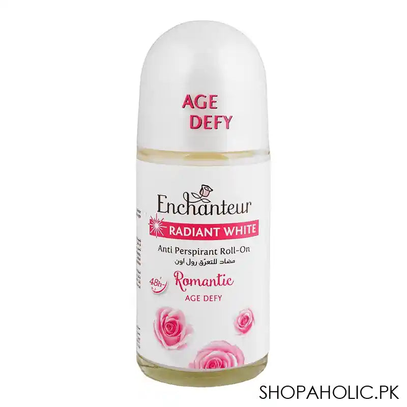 Enchanteur Radiant White Age Defy Romantic Roll-On For Women, 48 Hours Lasting, Anti-Perspirant, 50ml - Main Image