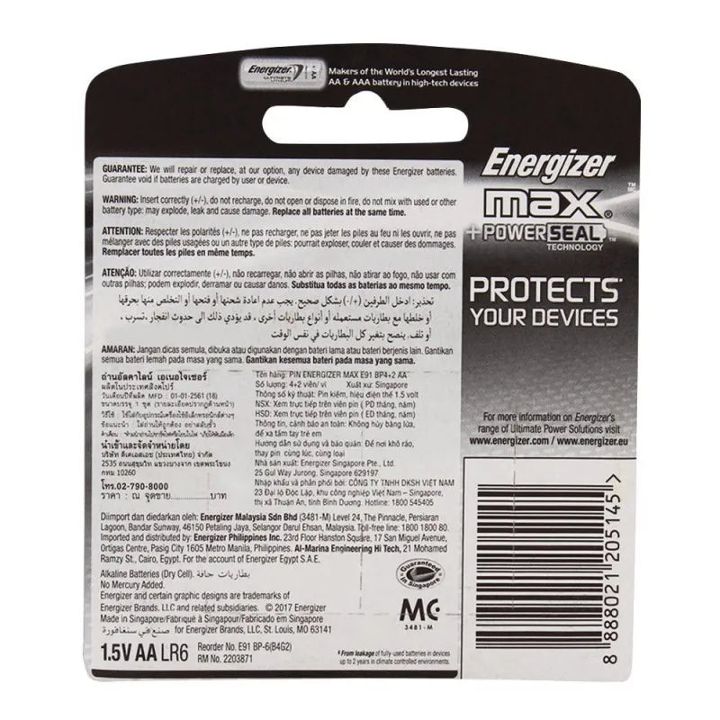 energizer aa max batteries 6 pack bp 6 image2