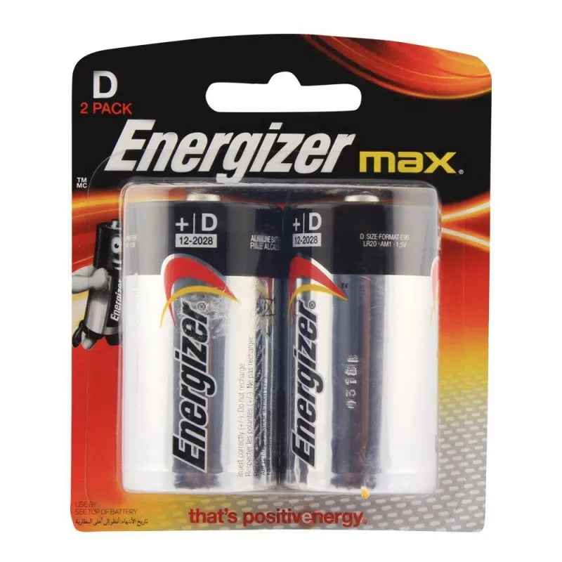 energizer max d 1.5v batterries 2 pack main image