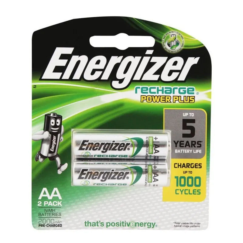 energizer rechargrable aa batteries 2000mah 2 pack main image