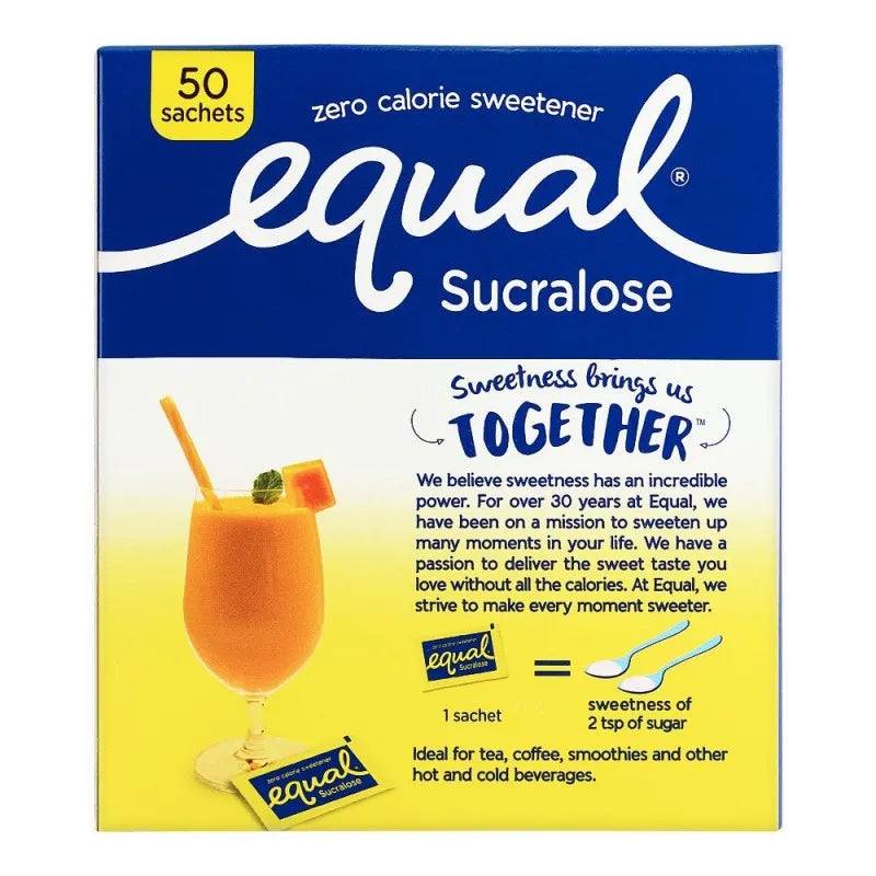 equal sucralose zero calories sweetener sachets, 50 pack image2