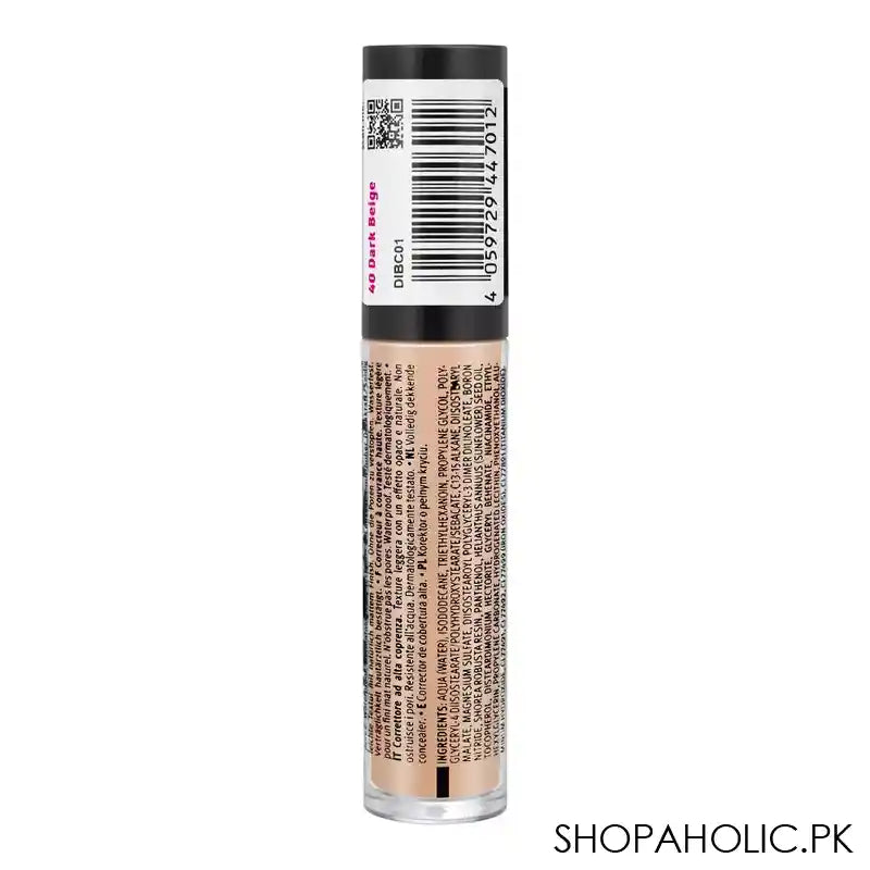 Essence I Love Flawless Skin Long Wear Concealer, Long Wear, Waterproof, High Coverage, 4ml, 40 Dark Beige - Main Image