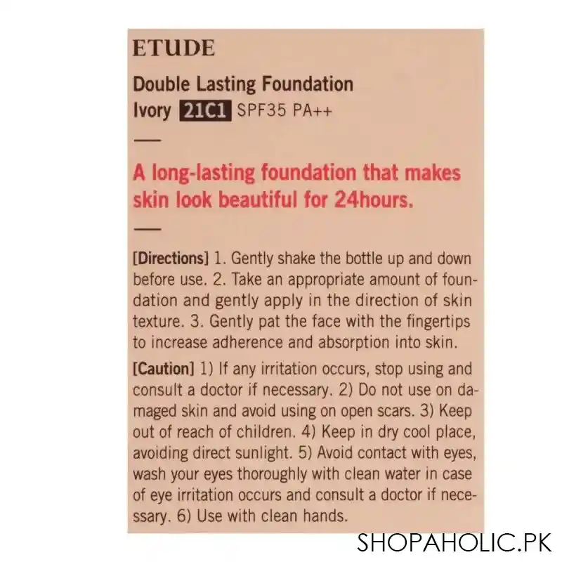 etude house double lasting foundation, spf 35 pa++, petal, 30g image4