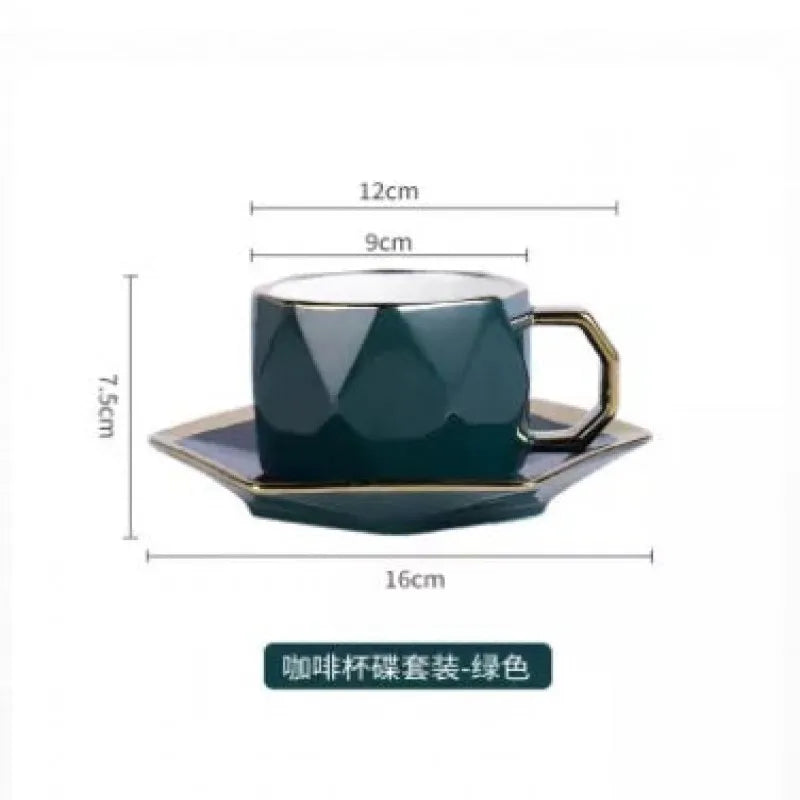 european light luxury ceramic cup with saucer image3