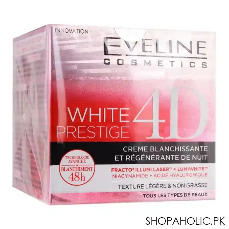 eveline 48h white prestige 4d whitening & regenerating night cream, 50ml main image