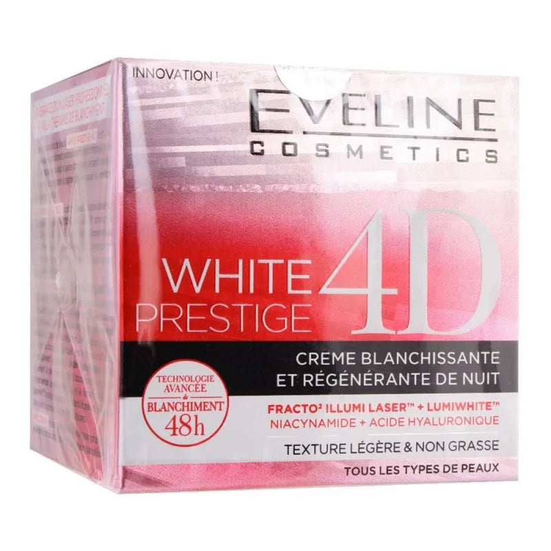 eveline 48h white prestige 4d whitening & regenerating night cream, 50ml main image