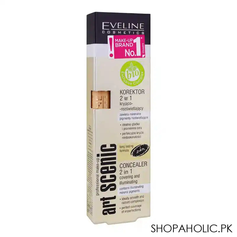 Eveline Art Scenic 2in1 Covering And Illuminating Concealer, 04 Light, 7ml - Image 4