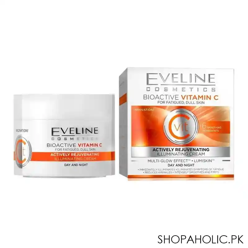 eveline bio active vitamin c actively rejuvenating illuminating day & night cream, for fatigued & dull skin, 50ml main image