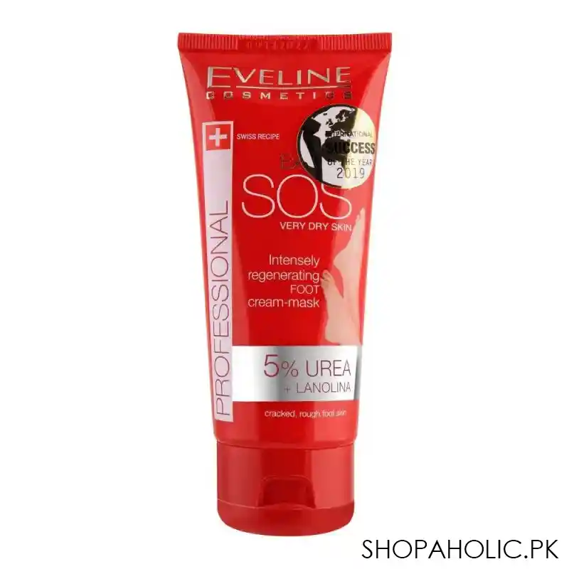 eveline professional sos intensely regenerating foot cream mask, cracked & rough foot skin, 100ml main image