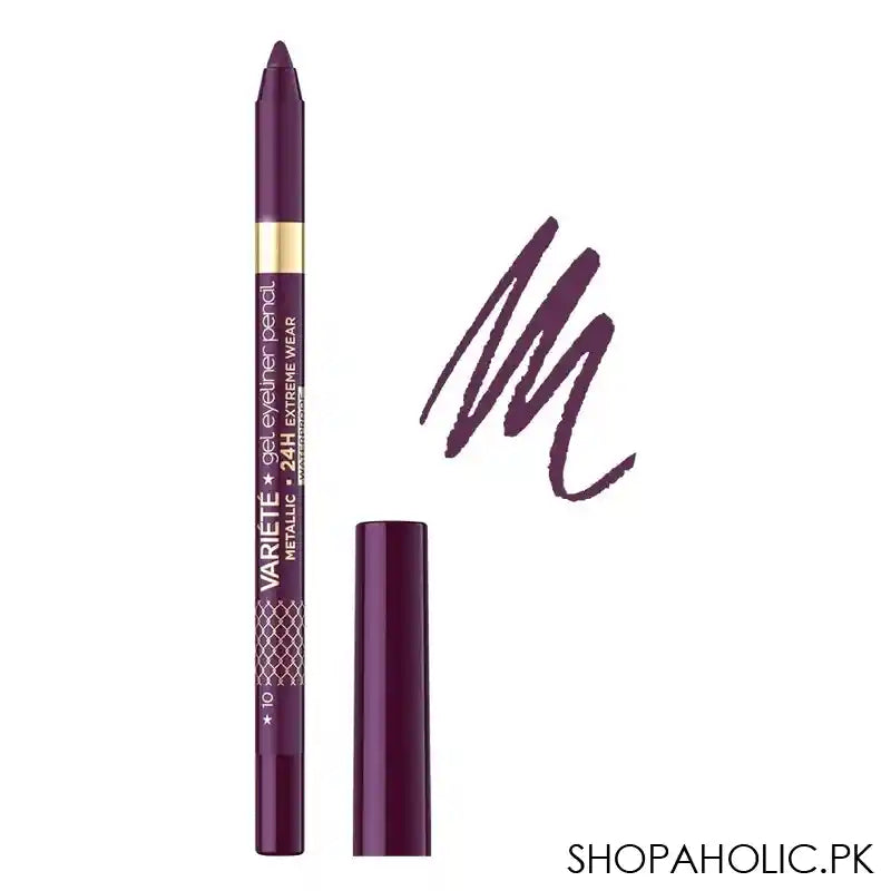 Eveline Variete Gel Eyeliner Pencil, Waterproof, 24 Hours Extreme Wear, 10 Aubergine - Main Image