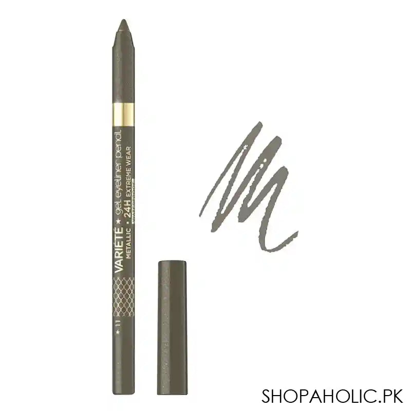 Eveline Variete Gel Eyeliner Pencil, Waterproof, 24 Hours Extreme Wear, 11 Khaki - Image 2