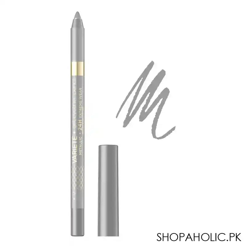 Eveline Variete Gel Eyeliner Pencil, Waterproof, 24 Hours Extreme Wear, 12 Silver - Image 2