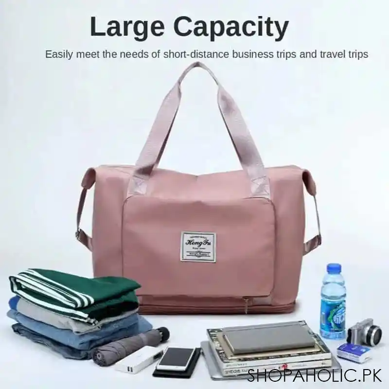 extra large capacity folding travel waterproof luggage bag image3