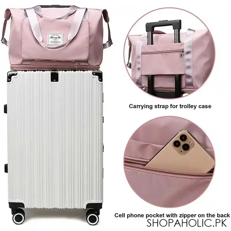 extra large capacity folding travel waterproof luggage bag image5