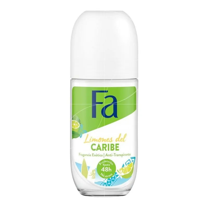 fa 48 hours protection limones del caribe exotic fragrance anti transparent roll on, for women, 50ml main image