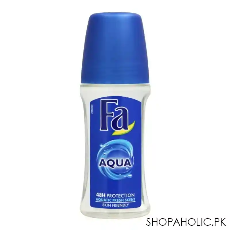 fa 48h protection aqua aquatic fresh scent roll on deodorant, for women, 50ml main image