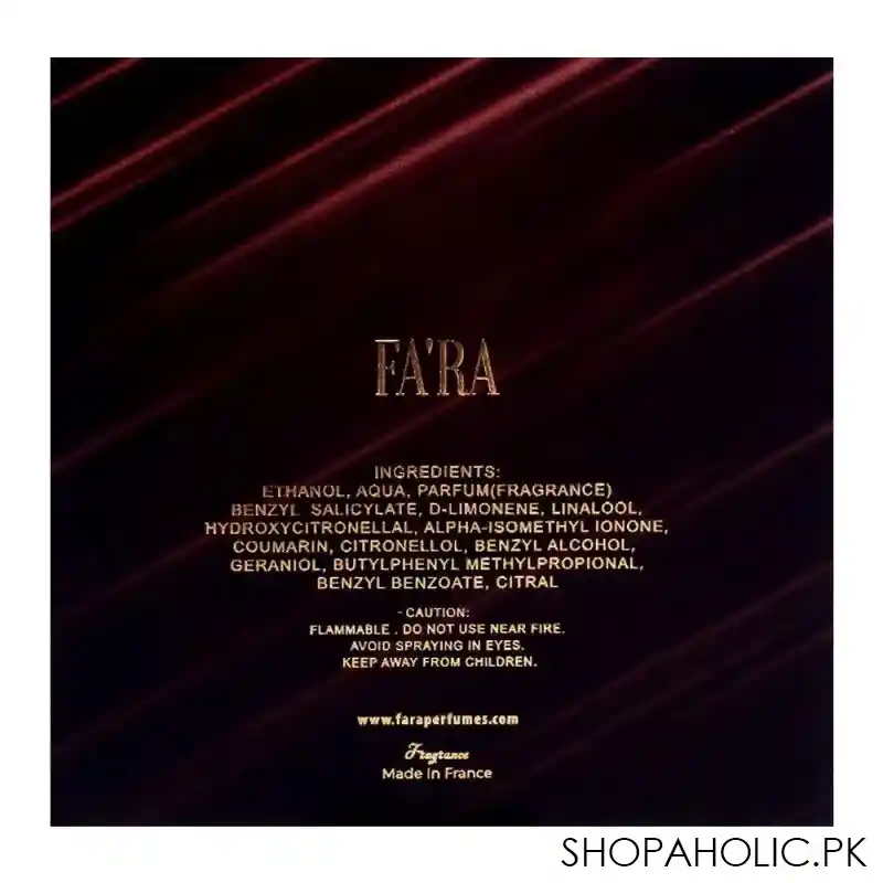 fa&#039;ra rubellite pour femme eau de parfum, 100ml image3