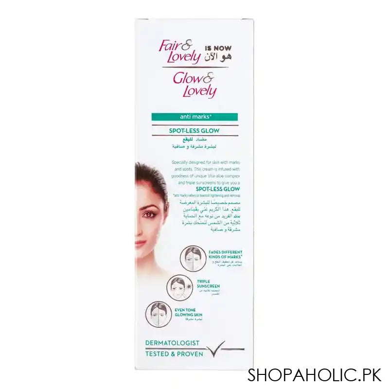 Fair & Lovely Is Now Glow & Lovely Anti Marks Spot-Less Glow Cream, 100g - Image 4