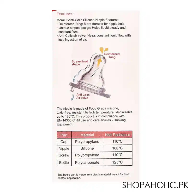 Farlin Anti-Colic Standard Neck Feeding Bottle, 3m+, 120ml, TOP-848 - Image 2